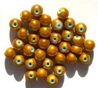 34 8mm Round Gold Miracle Beads